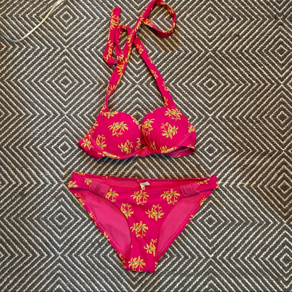 Aerie palm tree bikini set